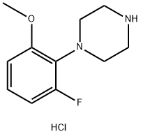 1-(2-氟代-6-甲氧基苯基)哌嗪盐酸盐 结构式