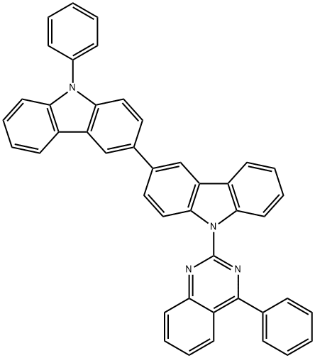 9-苯基-9'-(4-苯基-2-喹唑啉基)-3,3'-联-9H-咔唑 结构式