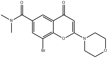 8-bromo-N,N-dimethyl-2-morpholino-4-oxo-4H-chromene-6-carboxamide 结构式