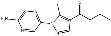 1-(1-(5-Aminopyrazin-2-yl)-5-methyl-1H-pyrazol-4-yl)butan-1-one 结构式