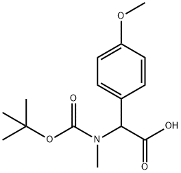 2-((叔丁氧羰基)(甲基)氨基)-2-(4-甲氧基苯基)乙酸 结构式