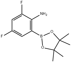 2-氨基-3,5-二氟苯硼酸频哪醇酯 结构式