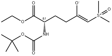 (S)-2 - ((叔丁氧基羰基)氨基)-6-(二甲基氢亚硫酰基)-5-羟基己-5-烯酸乙酯 结构式