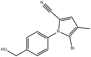 5-Bromo-1-(4-(hydroxymethyl)phenyl)-4-methyl-1H-pyrrole-2-carbonitrile 结构式
