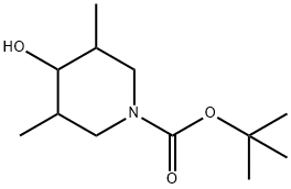 4-羟基-3,5-二甲基哌啶-1-羧酸叔丁酯 结构式