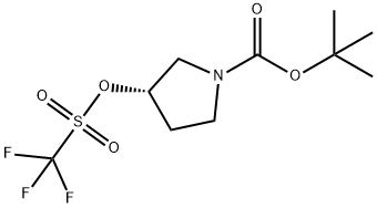 (S)-3-(((三氟甲基)磺酰基)氧基)吡咯烷-1-羧酸叔丁酯 结构式