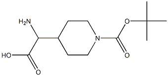 2-氨基-2-(1-BOC-4-哌啶基)乙酸 结构式