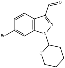 6-bromo-1-(tetrahydro-2H-pyran-2-yl)-1H-indazole-3-carbaldehyde 结构式