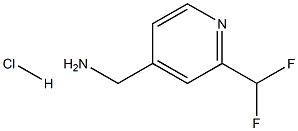 (2-(DIFLUOROMETHYL)PYRIDIN-4-YL)METHANAMINE HYDROCHLORIDE 结构式