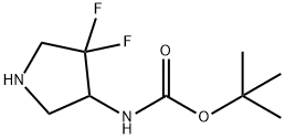 叔-丁基 N-(4,4-二氟吡咯烷-3-基)氨基甲酯 结构式