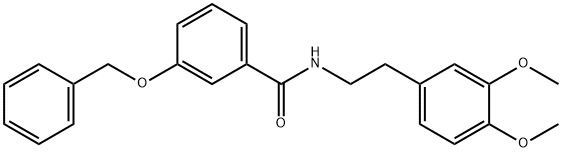 3-(benzyloxy)-N-[2-(3,4-dimethoxyphenyl)ethyl]benzamide 结构式