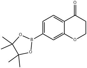 7-(4,4,5,5-四甲基-1,3,2-二氧杂硼烷-2-基)色满-4-酮 结构式
