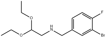 N-(3-溴-4-氟苄基)-2,2-二乙氧基乙胺 结构式