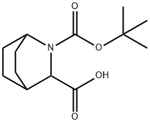 2-（叔丁氧羰基）-2-氮杂双环[2.2.2]辛烷-3-羧酸 结构式
