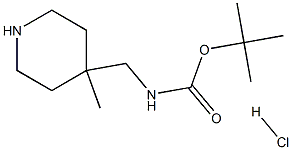 N-[(4-甲基哌啶-4-基)甲基]氨基甲酸叔丁酯盐酸盐 结构式
