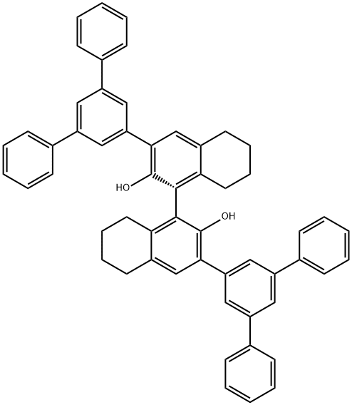 (R)-5,5',6,6',7,7',8,8'-八氢-3,3'-双(3,5-二苯基苯基)-1,1'-联萘酚 结构式