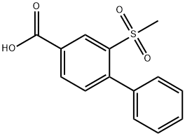 2-(Methylsulfonyl)-[1,1'-biphenyl]-4-carboxylic acid 结构式