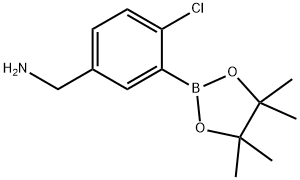 5-(Aminomethyl)-2-chlorophenylboronic Acid Pinacol Ester 结构式