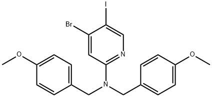 4-溴-5-碘-N,N-双(4-甲氧基苄基)吡啶-2-胺 结构式