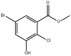 5-溴-2-氯-3-羟基苯甲酸甲酯 结构式