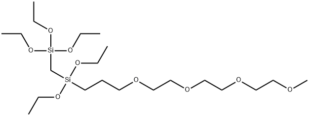 [2-甲氧基(三乙烯氧基)丙基]-1,1,1,3,3-五乙氧基-1,3-二硅杂丙烷 结构式
