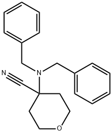4-(dibenzylamino)oxane-4-carbonitrile 结构式