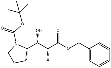 (S)-2 - ((1R,2R)-3-(苄氧基)-1-羟基-2-甲基-3-氧代丙基)吡咯烷-1-甲酸 结构式