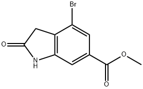 METHYL4-BROMO-2-OXO-2,3-DIHYDRO-1H-INDOLE-6-CARBOXYLATE 结构式