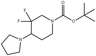 3,3-二氟-4-(吡咯烷-1-基)哌啶-1-羧酸叔丁酯 结构式