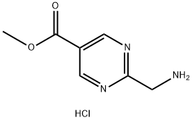 2-(氨基甲基)嘧啶-5-羧酸甲酯盐酸盐 结构式