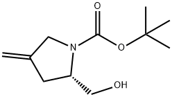 (S)-2-(羟甲基)-4-亚甲基吡咯烷-1-羧酸叔丁酯 结构式