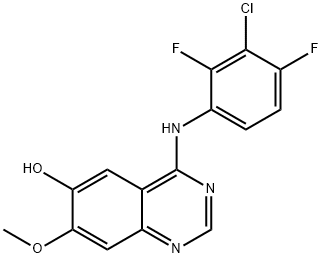 4-((3-chloro-2,4-difluorophenyl)amino)-7-methoxyquinazolin-6-ol 结构式