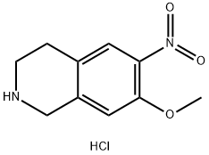 7-甲氧基-6-硝基-1,2,3,4-四氢异喹啉盐酸盐 结构式