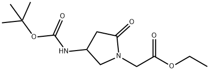 2-氧代-4-(BOC-氨基)吡咯烷-1-乙酸乙酯 结构式