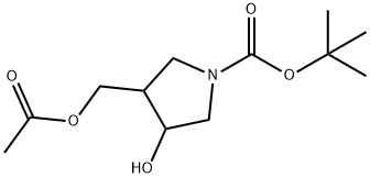 tert-butyl 3-(acetoxymethyl)-4-hydroxypyrrolidine-1-carboxylate 结构式