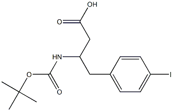 3-(BOC-氨基)-4-(4-碘苯基)丁酸 结构式