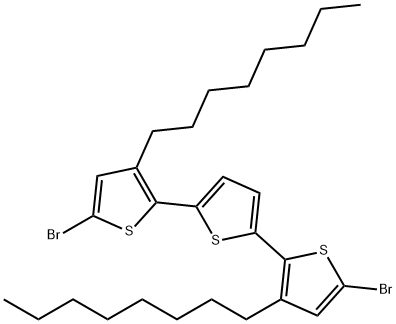 IN1500, 	 5,5''-二溴-3,3''-二辛基-2,2':5',2''-三联噻吩 结构式