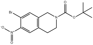 7-溴-6-硝基-3,4-二氢异喹啉-2(1H)-羧酸叔丁酯 结构式