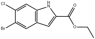 5-溴-6-氯-1H-吲哚-2-羧酸乙酯 结构式