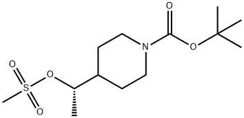 (S)-4-(1-((甲基磺酰基)氧基)乙基)哌啶-1-甲酸叔丁酯 结构式