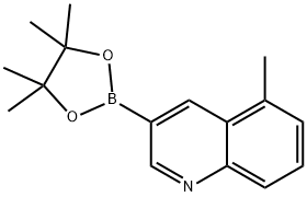 5-methyl-3-(4,4,5,5-tetramethyl-1,3,2-dioxaborolan-2-yl)quinoline 结构式