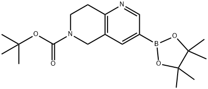 6-BOC-7,8-二氢-5H-[1,6]萘啶-3-硼酸频哪醇酯 结构式