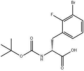 N-Boc-3-bromo-2-fluoro-D-phenylalanine 结构式