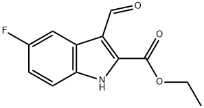 1H-Indole-2-carboxylic acid, 5-fluoro-3-formyl-, ethyl ester
 结构式