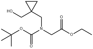 ethyl N-(tert-butoxycarbonyl)-N-((1-(hydroxymethyl)cyclopropyl)methyl)glycinate 结构式