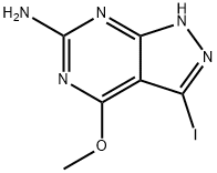3-iodo-4-methoxy-1H-Pyrazolo[3,4-d]pyrimidin-6-amine 结构式