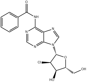 N6-Benzoyl-2'-chloro-2'-deoxyadenosine 结构式