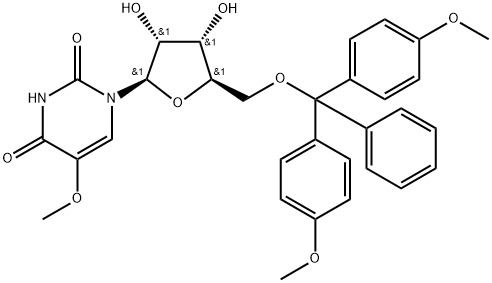 5'-O-(4,4'-Dimethoxytrityl)-5-methoxyuridine 结构式