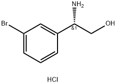 (S)-2-氨基-2-(3-溴苯基)乙-1-醇盐酸盐 结构式