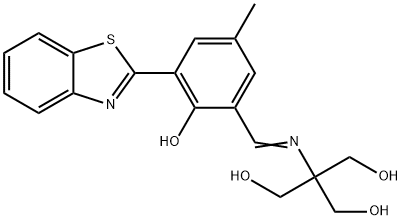 1,3-Propanediol, 2-[[[3-(2-benzothiazolyl)-2-hydroxy-5-methylphenyl]methylene]amino]-2-(hydroxymethyl)- 结构式
